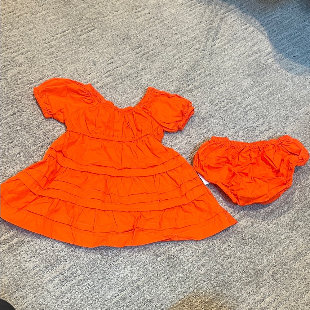 Quince Kids Matching Set in Bright Orange